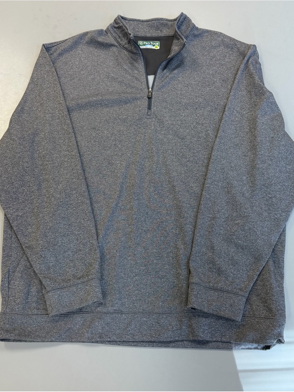 Men's Heather‎ Grey Quarter-Zip Pullover Pro Tour XL  #golf